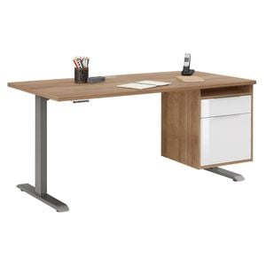 Maja Möbel eDJUST Schreibtisch höhenverstellbar mit Hängecontainer 150x80x72/120cm