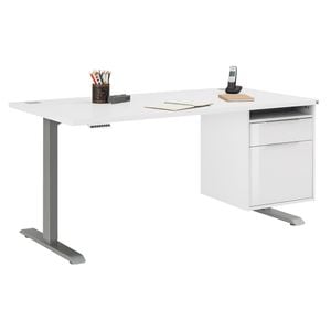 Maja Möbel eDJUST Schreibtisch höhenverstellbar mit Hängecontainer 175x80x72/120cm