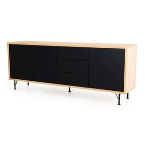 Tenzo Plain Sideboard 210 cm Grau / Eiche