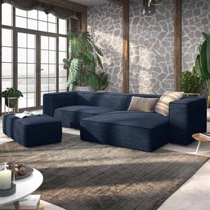 W.SCHILLIG Around the block Ecksofa mit Hocker