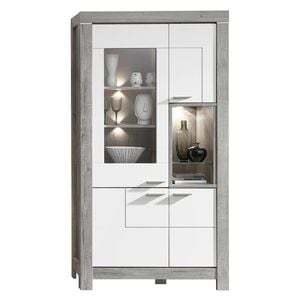 Innostyle Jasmin Vitrine mit Beleuchtung Hell/Artisan 66x42x204cm Pinie Eiche