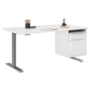 Maja Möbel eDJUST Schreibtisch höhenverstellbar mit Hängecontainer 150x80x72/120cm
