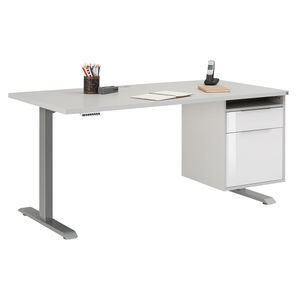 Maja Möbel eDJUST Schreibtisch höhenverstellbar mit Hängecontainer 150x80x72/120cm