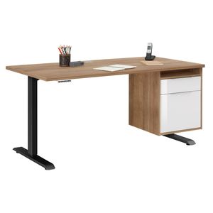 Maja Möbel eDJUST Schreibtisch höhenverstellbar mit Hängecontainer 150x80x72/120cm