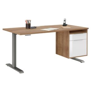 Maja Möbel eDJUST Schreibtisch höhenverstellbar mit Hängecontainer 150x80x72/120cm
