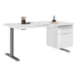 Maja Möbel eDJUST Schreibtisch höhenverstellbar mit Hängecontainer 175x80x72/120cm