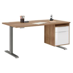 Maja Möbel eDJUST Schreibtisch höhenverstellbar mit Hängecontainer 175x80x72/120cm