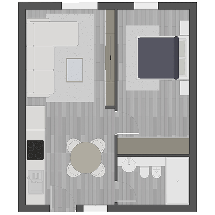Grundriss 2-Zimmer Wohnung