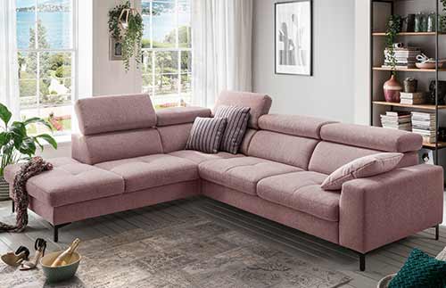 Ecksofas in Rosa