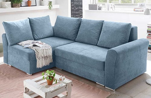 Ecksofas in Blau