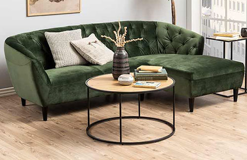 Ecksofas aus Samt