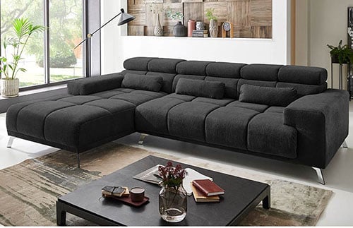 Ecksofas in Schwarz